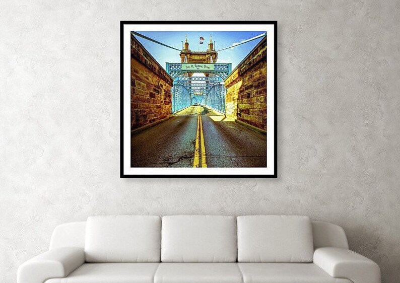 John Roebling Bridge Art Print Cincinnati Vintage Art City - Etsy