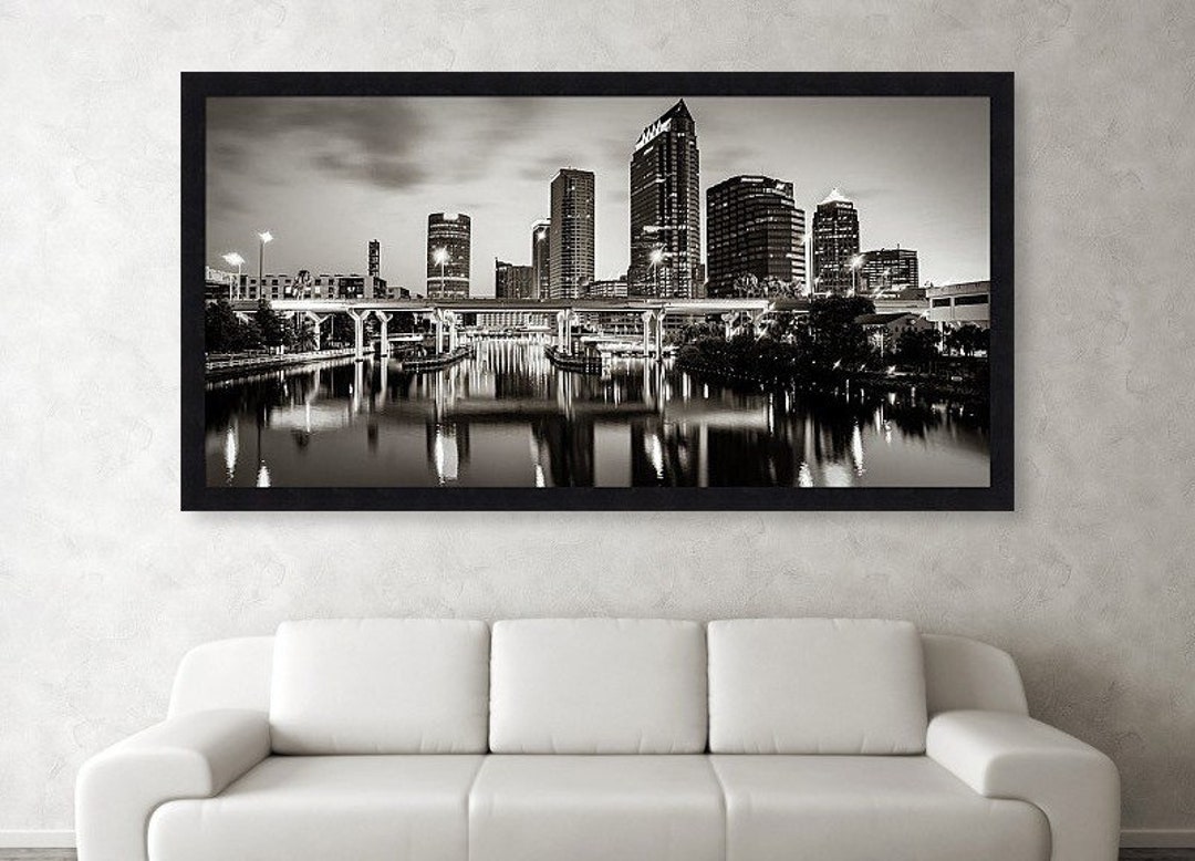 Skyline View of Tampa Florida in Black and White Photograph by Gregory  Ballos - Fine Art America