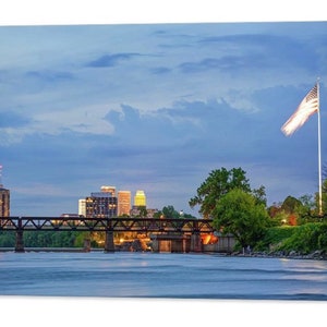 Tulsa Oklahoma Skyline Print: Arkansas River, Pedestrian Bridge Art
