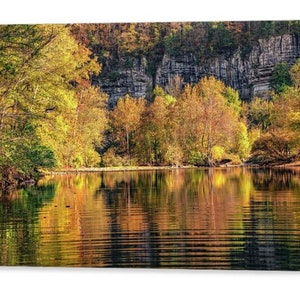 Buffalo River Autumn Landscape Art: Roark Bluff Ozark Print