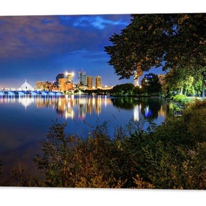 Boston Skyline Print: Charles River, New England Cityscape Art