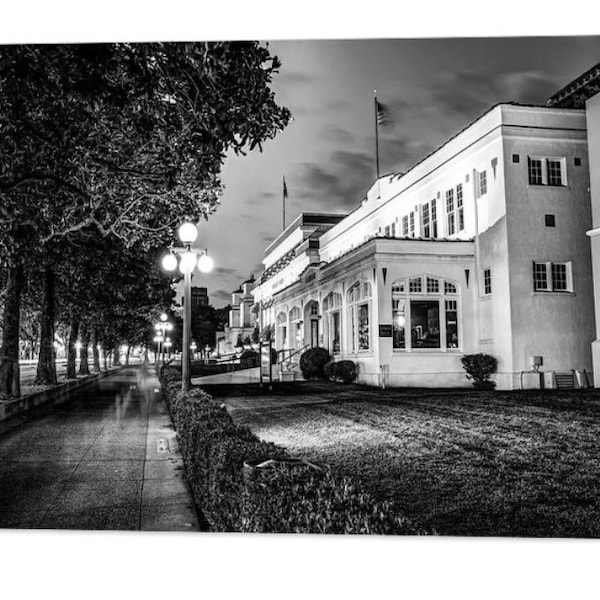 Hot Springs Arkansas, Bathhouse Row, Arkansas Photography, Architectural Decor, Cityscape Print, Black and White, Monochrome Wall Art