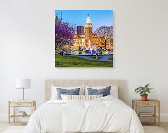 Kansas City Plaza Print: Mill Creek Fountain, Giralda Tower Art