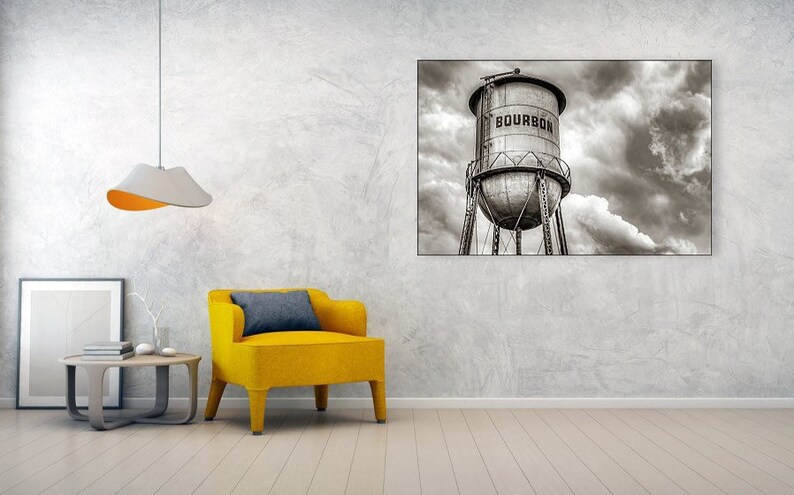 Bourbon Whiskey Print, Bourbon Barrel Art, Bourbon Canvas Print, Bourbon Wall Decor, Whiskey Decor, Sepia Art, Clouds and Sky image 3