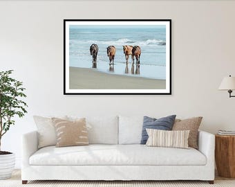 Corolla Wild Mustangs Print: Outer Banks Coastal Seascape