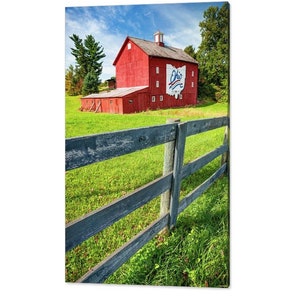 Ohio Bicentennial Red Barn Print: Columbus Farmhouse Wall Art