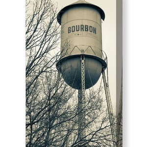 Bourbon Whiskey Sepia Print, Water Tower, Bourbon Wall Art, Bourbon Decor, Vintage Water Tower, Office Decor, Whiskey Decor, Man Cave Art