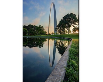 Saint Louis Print, Gateway Arch Reflections, Missouri Art, Architecture Wall Decor, St Louis Artwork, Cityscape Wall Art, Vertical Print