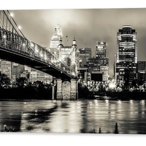 Cincinnati Skyline Monochrome, Cincinnati Art, Skyscraper Art, Urban Photos, Downtown Cincinnati, Ohio, Sepia Prints, Canvas Art, Framed Art