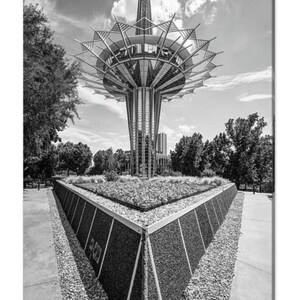 Tulsa Prayer Tower Art Print: Black and White Googie Architecture