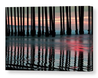 Pismo Beach Pier Sunset Print: Ocean Reflections, California Wall Art