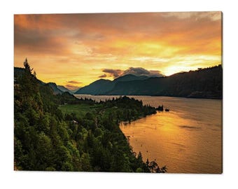 Columbia River Gorge Sunset Print: Oregon Landscape Photography