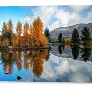 Aspen Colorado Autumn Landscape Print: Mountain Lake Reflection
