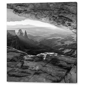 Mesa Arch Print: Moab Utah Landscape, Black and White Square Art
