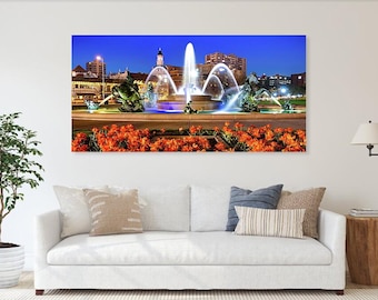Kansas City Fountain Print: Mill Creek Park Panoramic Art