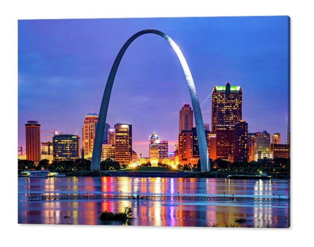 Canvbay 5 Piece City Skyline Canvas Wall Art St. Louis Gateway Arch at  Sunset Painting Pictures USA Missouri Cityscape at Dusk Giclee Print  Artwork