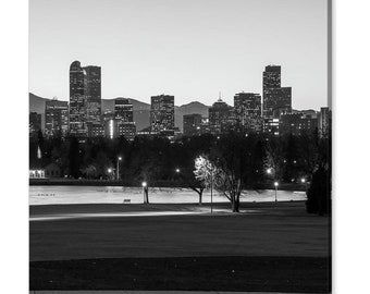 Denver Skyline Print: Monochrome Cityscape Wall Art