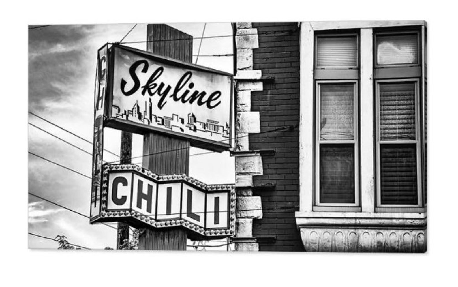 Skyline Chili BW Panorama Cincinnati Ohio Iconic Famous Etsy