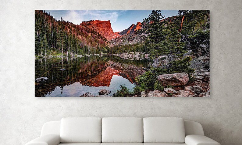 Colorado Prints, Dream Lake Panoramic, Mountain shops Landscape, Estes Park, Mountain Peaks, Ansel Adams Style, Nature Panorama, Hallett Peak