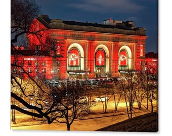 Kansas City Football Championship Banners: Union Station Art Print
