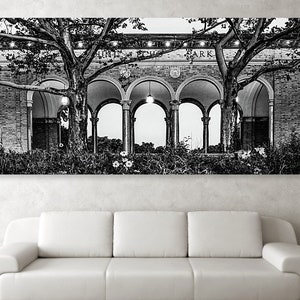 Cincinnati Mt. Echo Park Print: Black and White Panoramic Architecture