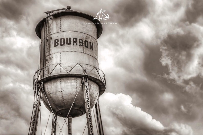 Bourbon Whiskey Print, Bourbon Barrel Art, Bourbon Canvas Print, Bourbon Wall Decor, Whiskey Decor, Sepia Art, Clouds and Sky image 5