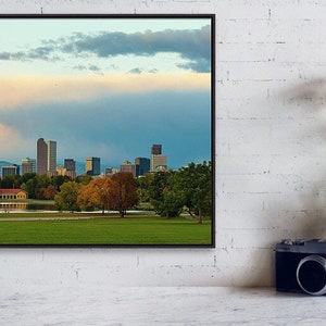 Denver Skyline Fall Cityscape Art Print: City Park Decor