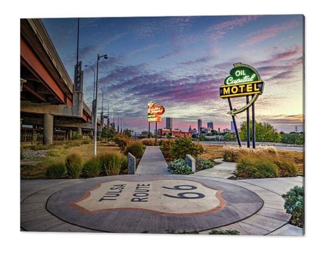 アート・デザイン・音楽 Route 66 & U.S. Highway Route 66 Wall Art American Road Motorbike Harley Davidson