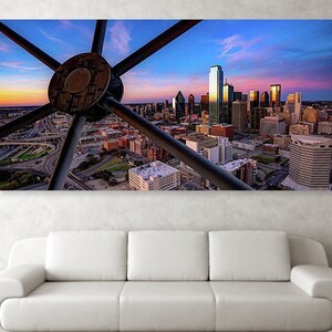 Dallas Texas, Skyline Panorama, Reunion Tower, Cityscape Art, Wall Decor, Dallas City Skyline, Architecture Print, Downtown Panoramic