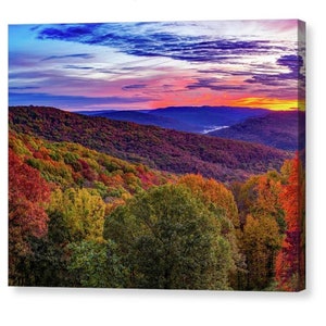 Boston Mountains, Autumn Sunrise, Artist Point, Fort Smith, Northwest Arkansas, Mountainburg, Colorful Wall Art, Nature Photography