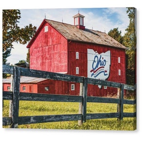 Ohio Bicentennial Barn Print: Vintage Red Farmhouse Photography