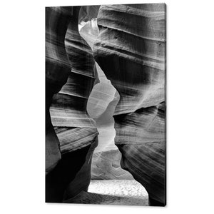 Antelope Canyon Wall Art, Page Arizona, Slot Canyon Monochrome, Black and White, Landscape Art, Nature Decor, Antelope Canyon Print