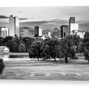 Denver Skyline Print: Black and White Colorado Wall Art
