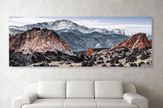 1890-23 x 45.28 Pikes Peak From Colorado Springs Colorado Panoramic Print 1890-23 x 45.28 Pikes Peak From Colorado Springs Colorado Panoramic Print
