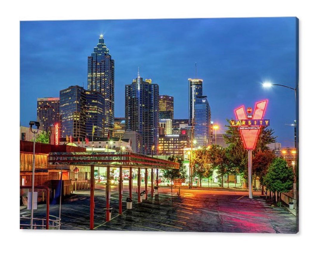 Atlanta Varsity Skyline, Georgia Art, Architectural Decor, Atlanta Wall