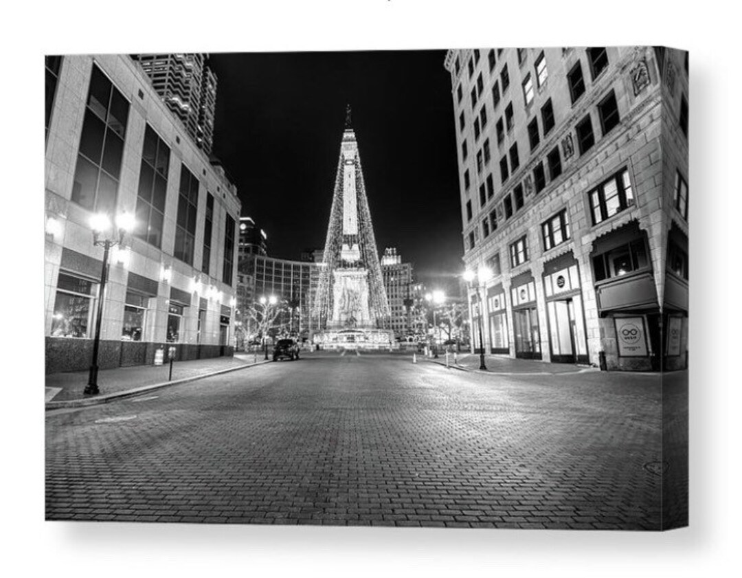Indianapolis Skyline Wall Art Indianapolis Circle of Lights Etsy