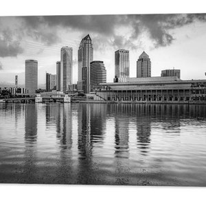 Infrared Tampa Bay Skyline Print: Monochrome Cityscape Art