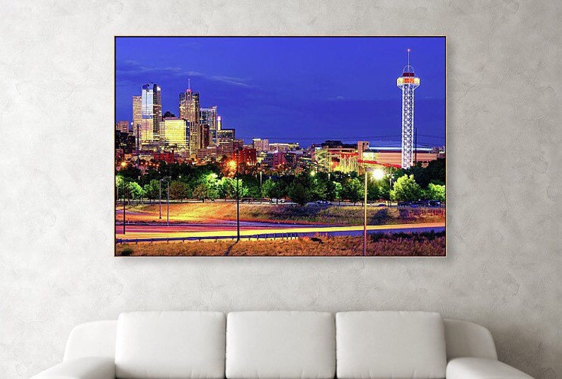 Denver Skyline Print Mile High Art Denver Colorado Wall Etsy