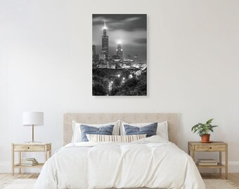 Chicago Skyline Print: Black and White Cityscape Photography