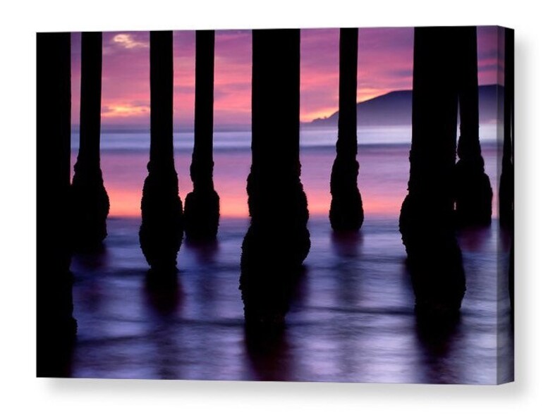 Pismo Beach Pier Art Ocean Sunset Print California Beaches Etsy