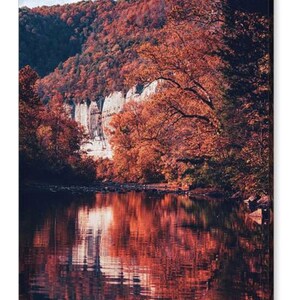 Roark Bluff, Buffalo National River Prints, Steel Creek, Rustic Autumn Landscape, Arkansas Ozark Mountains, Fall Wall Decor, Rustic, Lodge