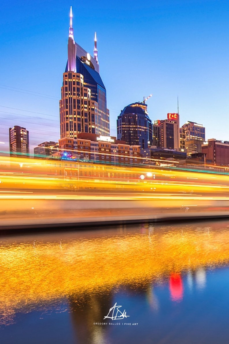 Nashville Skyline Art Music City Print Nashville Tennessee | Etsy