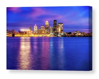 Louisville Kentucky Skyline, Wall Art Print, Ohio River Art, Cityscape Print, Architectural Art, Louisville Architecture, City Wall Decor