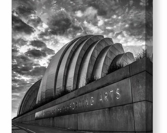 Kauffman Center Print: Kansas City Architecture, Black and White Canvas Art