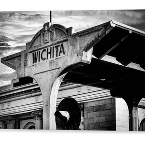 Wichita Union Station Print: Kansas Landmark, Black and White Architecture