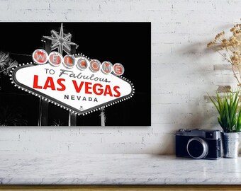 Las Vegas Welcome Sign, Selective Color, Black White, Vegas