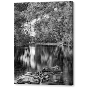 Roark Bluff Black and White Print: Buffalo River, Ozark Mountain Landscape
