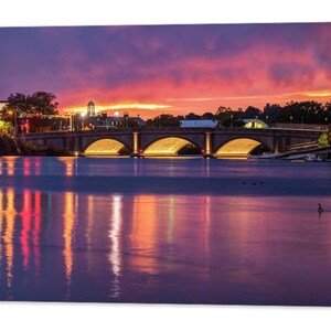 Harvard Bridge, Cambridge Print, Anderson Bridge, Charles River, New England, Landscape Art, Campus, Massachusetts Sunset, University