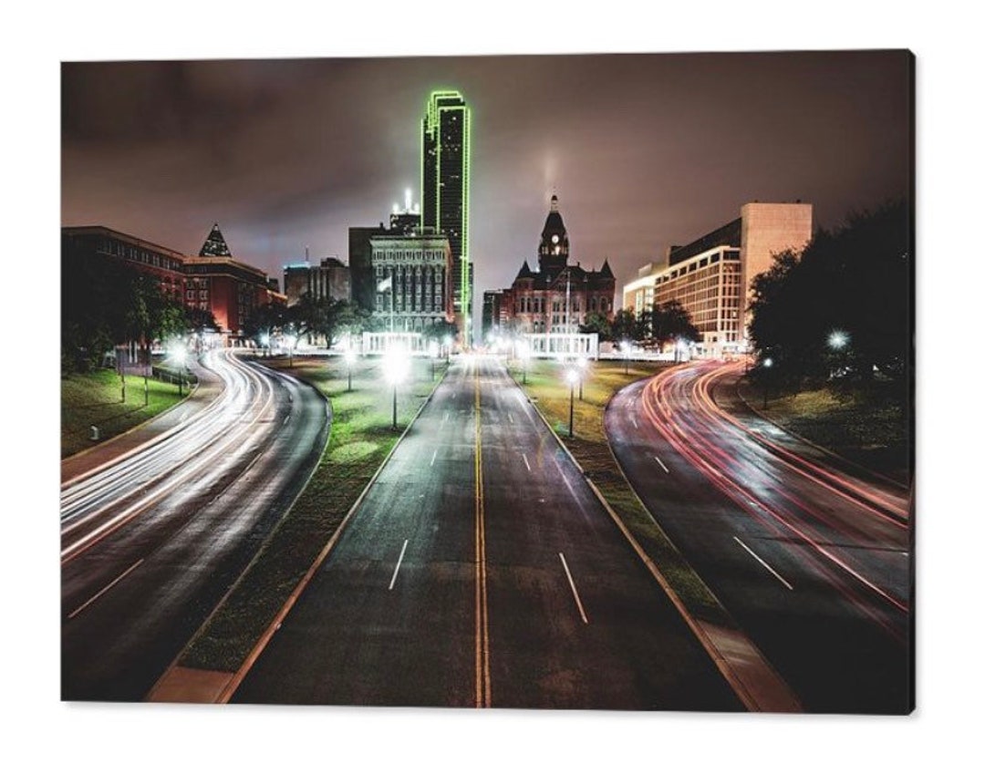 Dallas Skyline Print, Dallas Cityscape, Dealey Plaza Print, Old Red ...