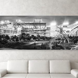 Nashville Stadium Print: Tennessee Football, Black and White Panoramic